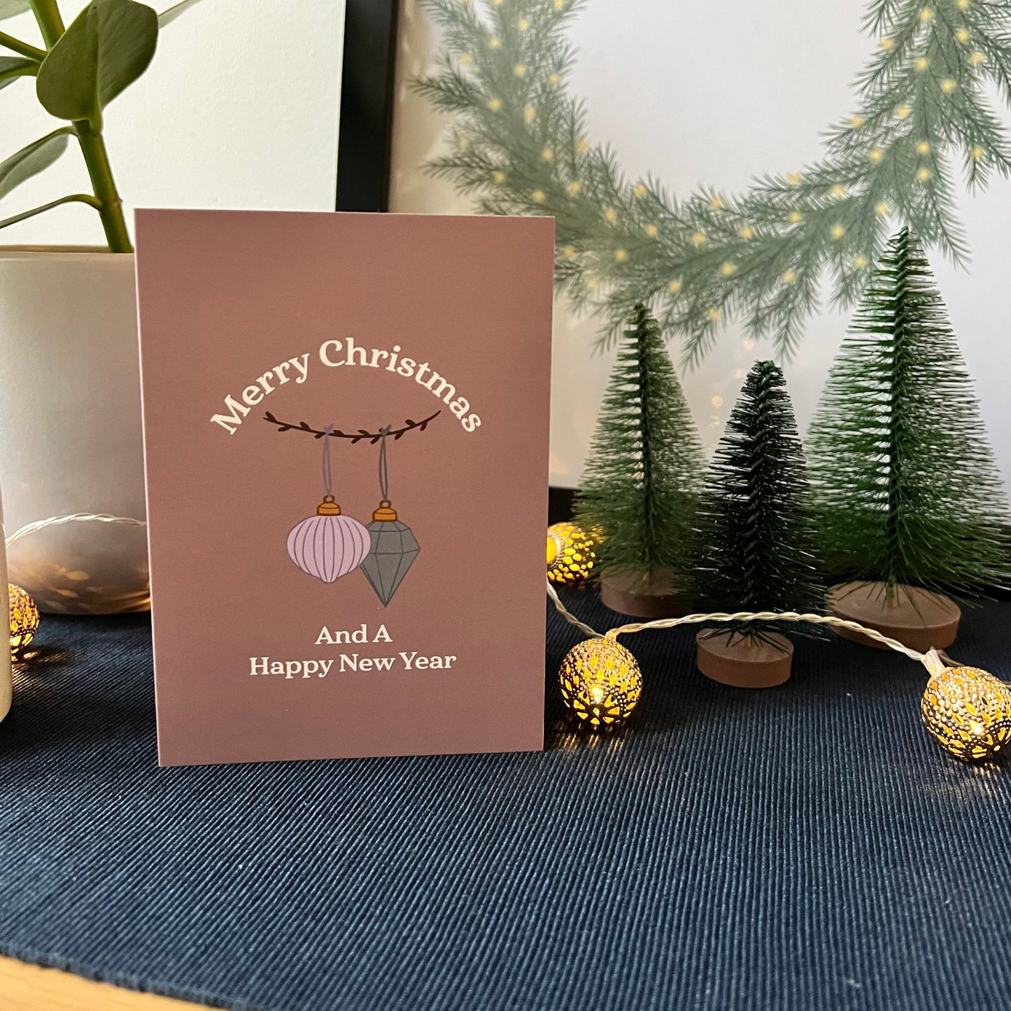 Luxe Christmas Card - Lilac Baubles