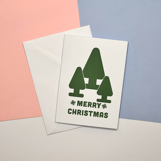 Merry Christmas Greetings Card - Green A6