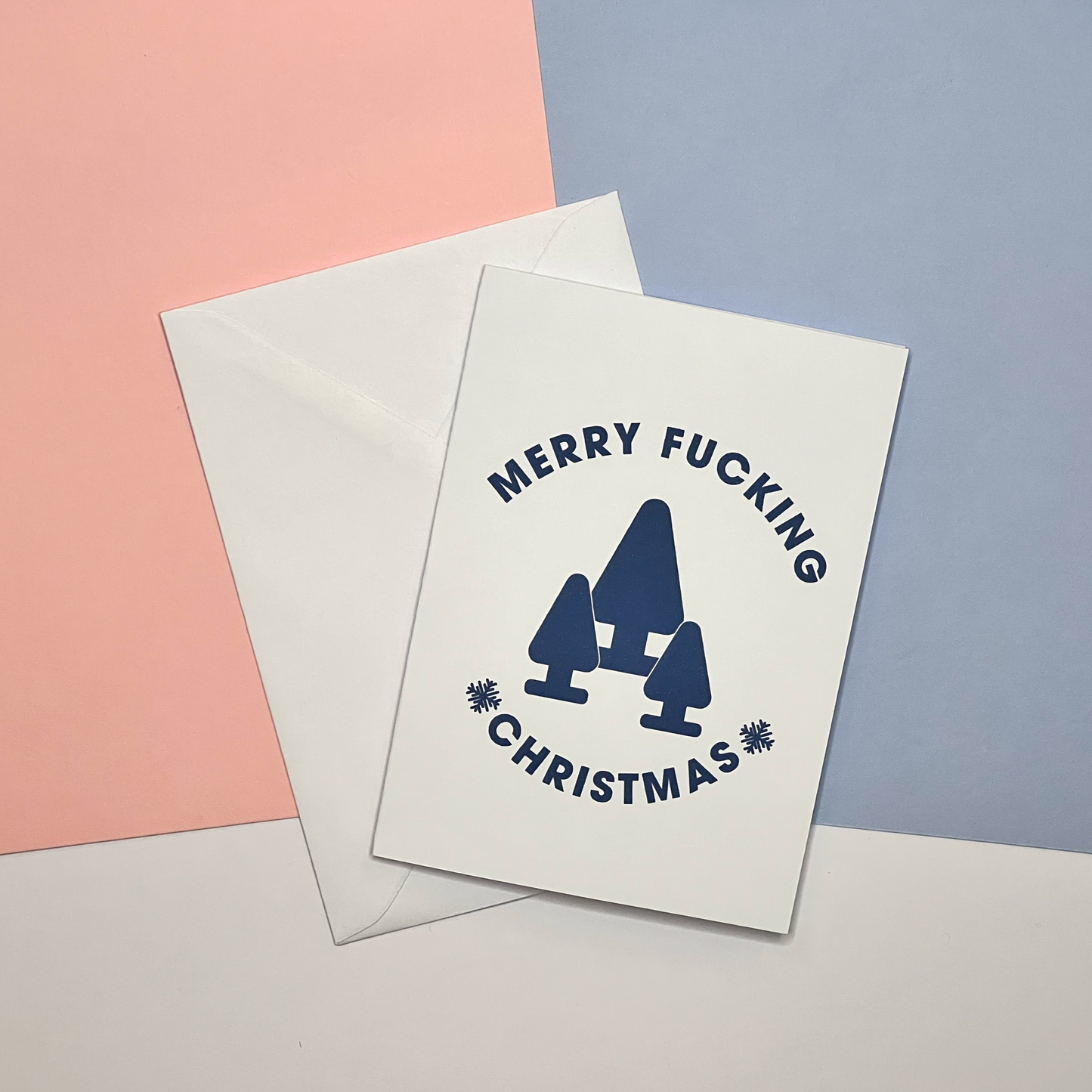 Merry Fucking Christmas Greetings Card - Navy A6